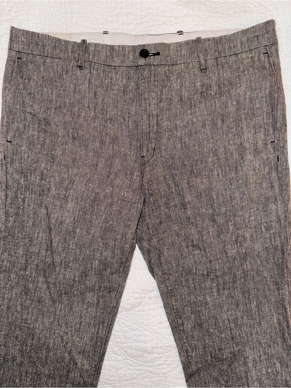 Levi’s Linen Blend Pants Men 36x32 Gray Slim Straight Casual Lightweight - Picture 3 of 9